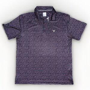 Callaway Polo Mens M Peppers AOP Short Sleeve Performance Stretch Opti-Dri Golf